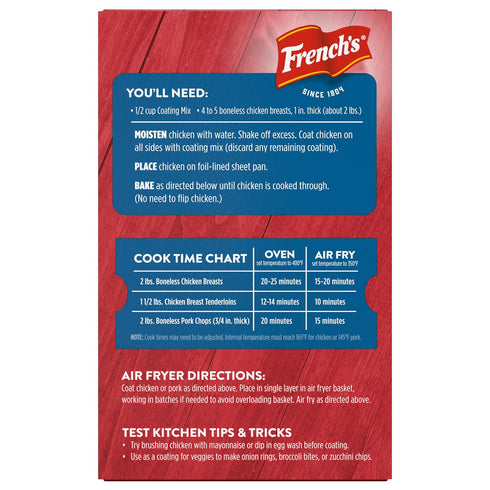 5 oz (Pack 8) French's Seasoned Coating Mix, Crispy Fried Onion, Delicious Swap for Traditional Breadcrumbs When