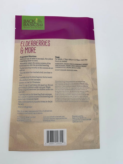 Elderberries & More Ultimate Syrup Mix - Makes Approx. 32 oz with Honey, Organic Dried Ingredients, Included Tea Bag