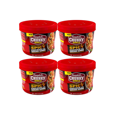 Campbells Chunky Soup, Spicy Chicken and Sausage Gumbo, 15.25 oz Microwavable Bowl