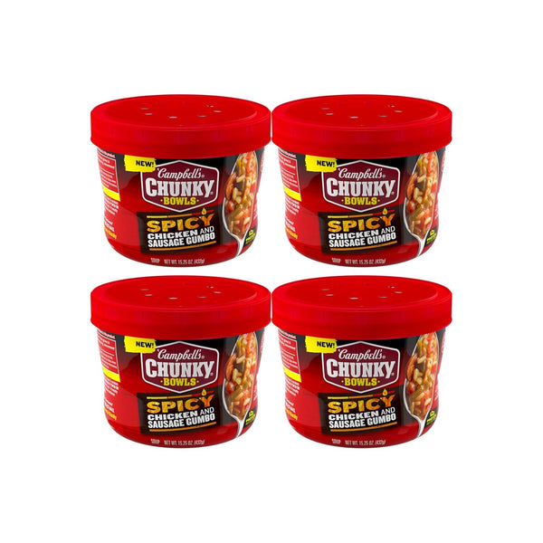 Campbells Chunky Soup, Spicy Chicken and Sausage Gumbo, 15.25 oz Microwavable Bowl