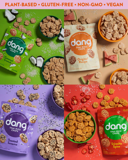 Pack, 3.5 (Pack 6)) Dang Thai Rice Chips | Gluten Free, Soy Free & Preservative Free Rice Crisps, Healthy Snacks Made