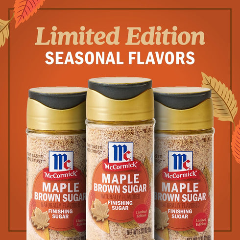 3.09 oz McCormick Finishing Sugar, Maple Brown Sugar, Limited Edition, Classic Flavor Pairing of Maple with Rich Brown