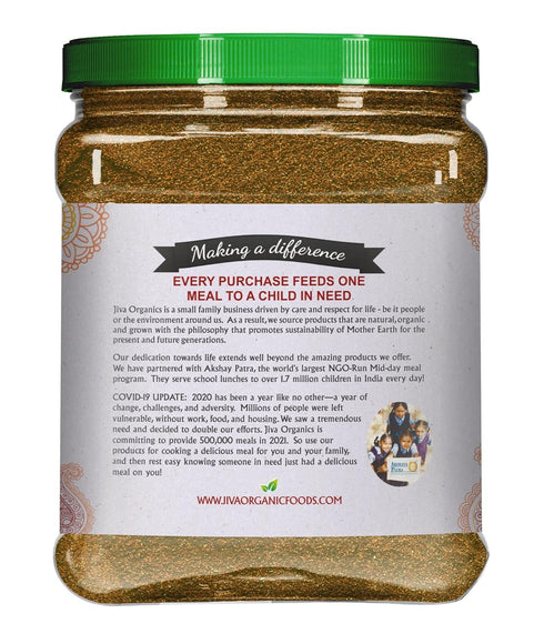 Jiva Organics Organic Garam Masala Powder, 1 Pound Bulk Jar - NON-GMO, Salt Free Indian Spice Blend