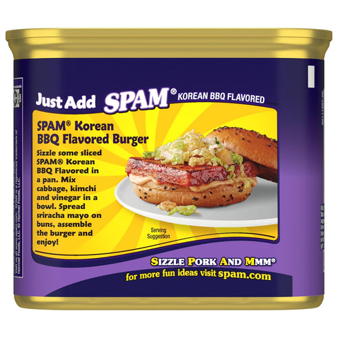 12 Oz SPAM Korean BBQ Flavored, Shelf Stable Canned Meat, Can