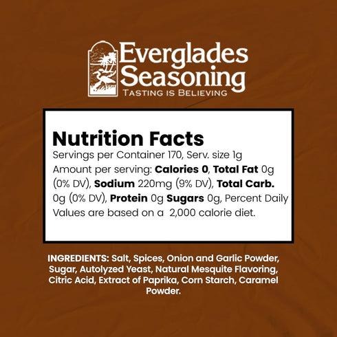 Everglades Cactus Dust BBQ Rub Seasoning, Mesquite Flavor for Ribs, Steaks, Chicken, Pork & Seafood - 6 oz