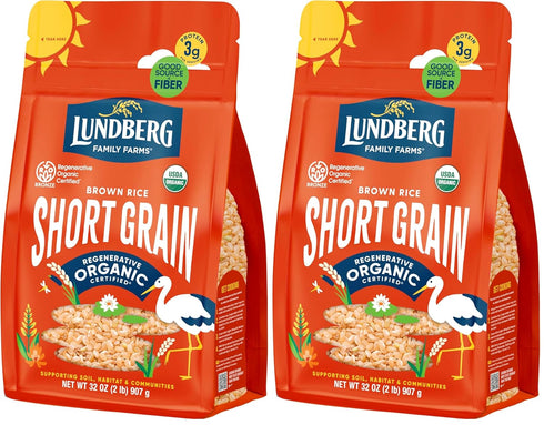 Lundberg Family Farms - Organic Brown Short Grain Rice, Subtle Nutty Aroma,