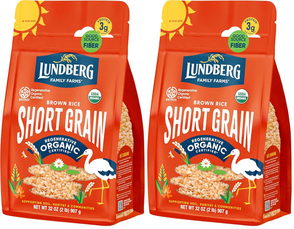 Lundberg Family Farms - Organic Brown Short Grain Rice, Subtle Nutty Aroma,