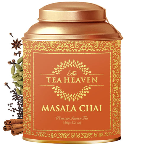 The Tea Heaven Masala Chai Tea Indian Loose Leaf Chai Tea with Whole Spices, 150 Grams (5.2 oz)