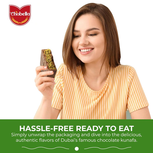 7oz, Chobella Dubai Chocolate Bar Pistachio, Premium Dubai Chocolate Bar with Pistachio Cream and Kataifi, Viral Candy