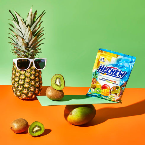 4 220+ 12.7oz HI-CHEW Tropical Mix, Kiwi Pineapple Mango Dragon Fruit, Stand Up Pouches, Pieces, each - Fun Soft