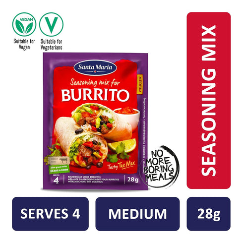 Santa Maria Burrito Seasoning Spice Mix - Mexican Seasoning for Beef Buritto, Chicken Buritto, Vegan Buritto, Breakfast Buritto - 0.98 Oz
