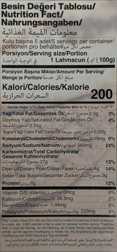 Raykush Art 5pcs 500g Pidemiss Vegan Lahmacun Lahmajun