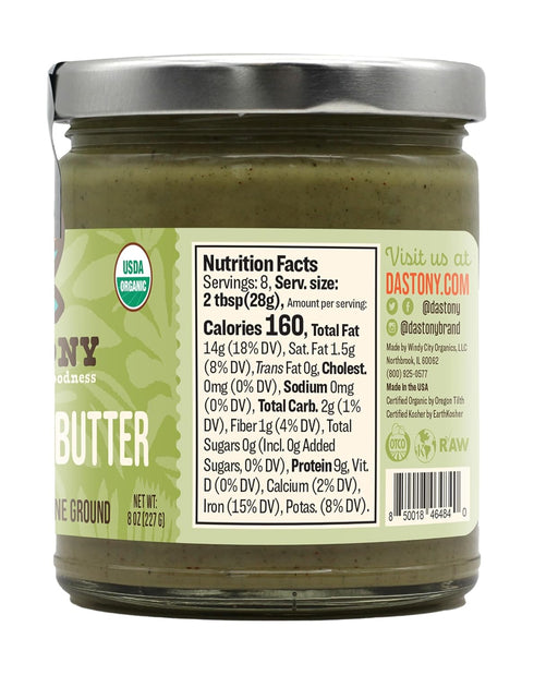 8 oz Pack 3 Dastony Organic Raw Hemp Seed Butter, | Only One Ingredient | Vegan, Paleo and Keto Friendly, Non GMO