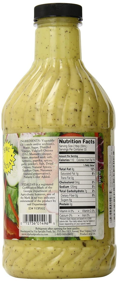 Virginia Brand Pack 52 All Natural Vidalia Onion Vinegarette, Dual Fluid Ounce