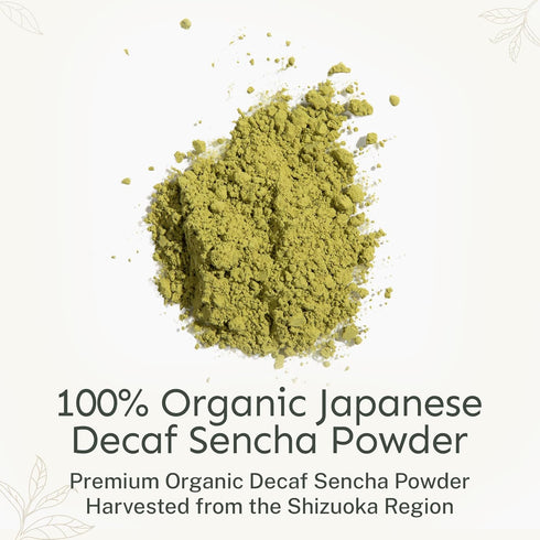 30 Packets Yu Tea Decaf Organic Sencha Green Tea Powder, Instant | Rich in Antioxidants, EGCG, & L-Theanine | Pure