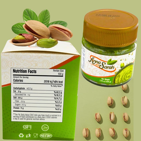 Set 7.75 oz (220 Pistachio Butter Spreadable Cream with Kataifi (Kadayif) gr), Ready for Filling, in Glass Jar, Rich