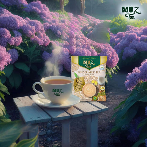 MuzTea 3 1, Powder12 Ginger Tea Instant Powder Mix in Gingers, Coconut Flower Sugar, Creamer From Selected Low Fat Milk