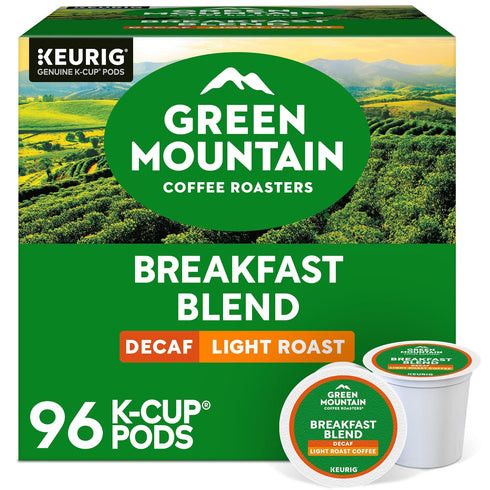 Green Mountain Coffee Roasters Breakfast Blend Decaf Coffee, Keurig Single Serve K-Cup