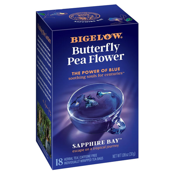 Bigelow Tea Sapphire Bay Butterfly Pea Flower, Blue Tea, Caffeine Free (Pack