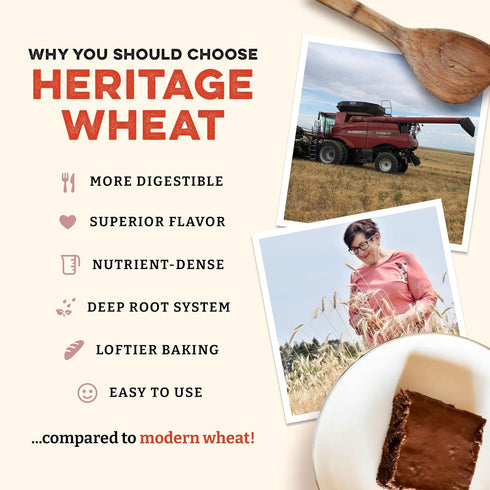 2 lbs Sunrise Flour Mill USDA Organic Heritage Whole Wheat Pastry Flour - | Great for Gluten Sensitive People | Easier