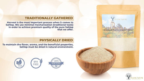 DoyPack 2.82oz 80g ORIGINAL SALEP SAHLEP SAHLAB - For Ice Cream Making or Hot Drink w/o fillers Orchis Mascula Roots