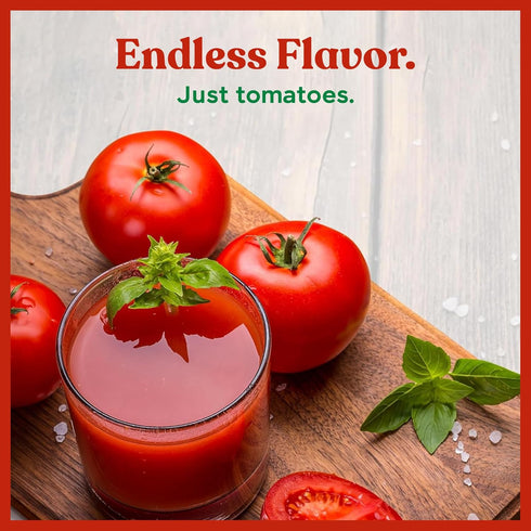 25.36 oz (Pack 6) 100% Pom Tomato Juice fl of - Made from Fresh Italian Pomi Tomatoes - Low Sodium Tomato Juice