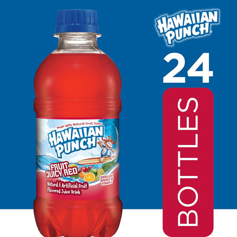 10 Oz 24 Count (4 Packs 6), Hawaiian Punch Fruit Juicy Red Fruit Juice Drink, Fl Bottles, Of Ready-to-drink, On-the-go
