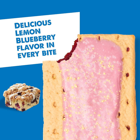 (96 Pop-Tarts Toaster Pastries, Breakfast Foods, Kids Snacks, Frosted Lemon Blueberry Crumble Pop-Tarts)