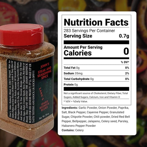 20 oz Johns Steak and Seasoning Spice, Spicy Steak Seasoning, Medium Heat Seasoning Blend For Pork Chops, Burgers