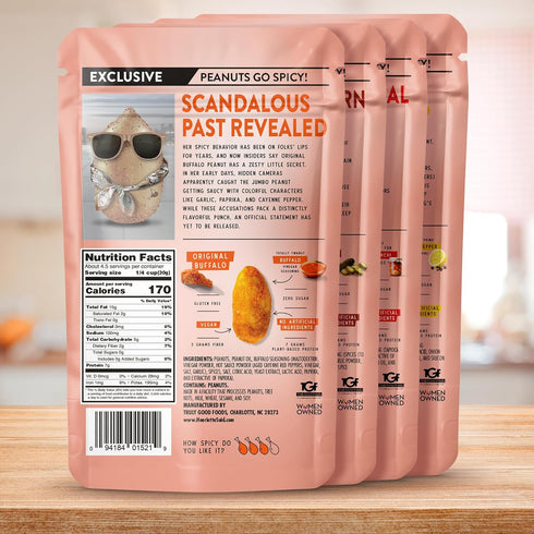 Pack Packed 4 (5-oz) Packs Henrietta Said Wing-Flavored Peanuts - Variety - Truly Good Foods Shelled Snacking Nuts