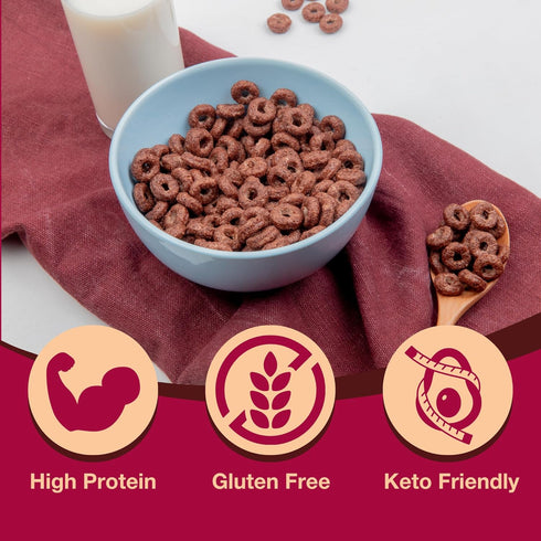 7 ProtiDIET High Protein Chocolate Soy Cereal - Gluten Free, Low Fat Healthy Cereal for Adults - Perfect for a Protein