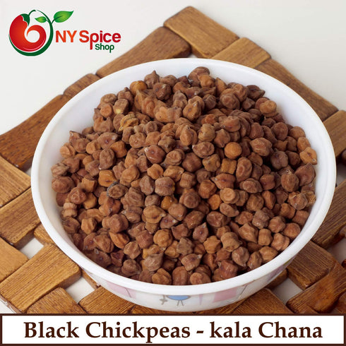 3 100% NY Spice Shop Black Chickpeas - Pound Desi Kala Chana - Natural Black Chana - Nutritious Dry Chickpeas - Protein