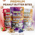 3 Count Bundle Of Bliss Life Premium PB&J Bites - Strawberry, Grape, and Marshmallow Peanut Butter Bundle