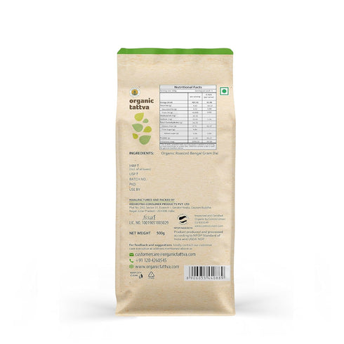 500g Organic Tattva Roasted Bengal gram (Chana Dal), USDA Certified
