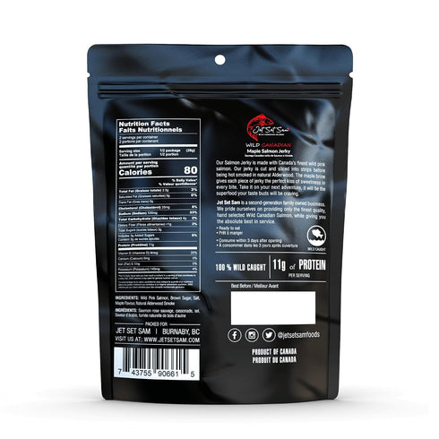 2-Pack Wild Canadian Smoked Salmon Jerky High Protein Healthy Snack, All-Natural Wild-Caught, Never Dehydrated