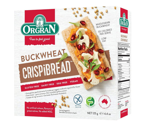 Orgran Gluten Free Toasted Buckwheat Crispibread | Organic Buckwheat Crispbread Vegan friendly made