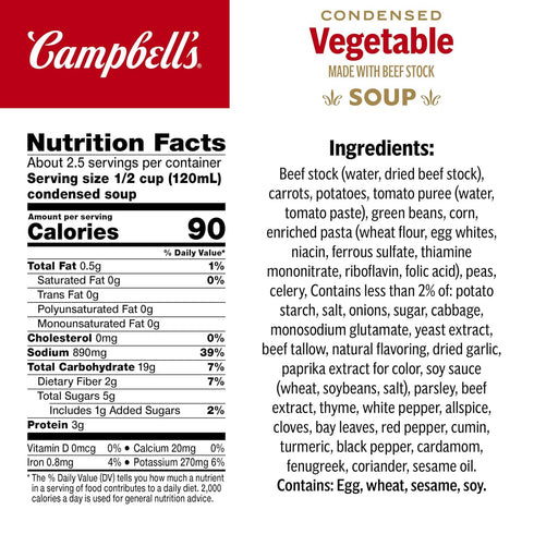 10.5 Oz Campbell's Condensed Soup, Vegetable