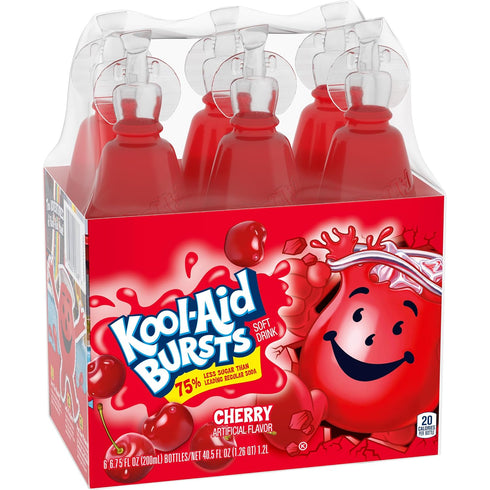 (6 Kool-Aid Bursts Cherry Flavored Juice Drink Bottles)