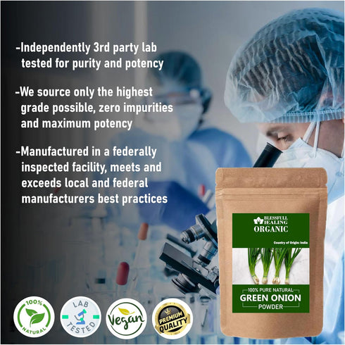 Blessfull Healing 100% 100 3.52 oz Organic Green Onion Powder Pure Natural Gram /