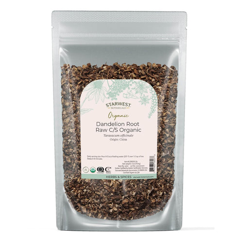 Starwest Botanicals Organic Raw Dandelion Root - Loose Leaf Herbal Tea, Cut