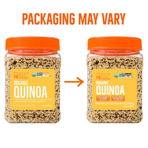 24 BetterBody Foods Organic Quinoa, Vegan, Gluten Free, Low Glycemic Rice Replacement, ounce