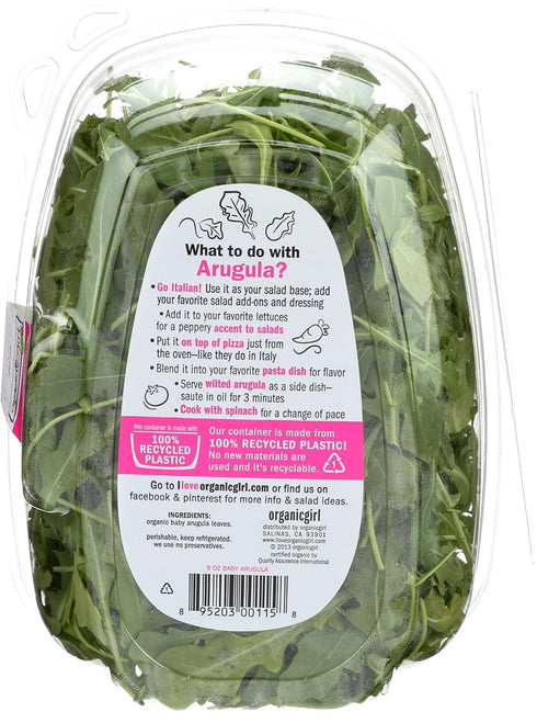 organicgirl 5 Oz Baby Arugula Greens, Clamshell