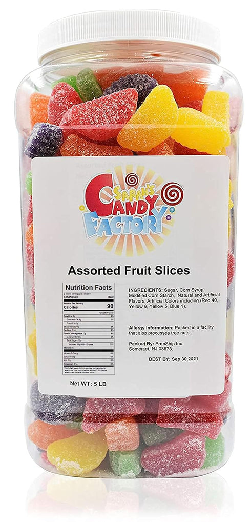 Sarah's Candy Factory Assorted Fruit Slice (5 Lbs in Jar)
