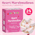 4E's (24 Packs) Novelty Heart Marshmallows Pink & White Valentine Marshmallows Mini Individually Wrapped for Hot