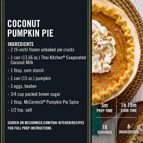 13.66 oz Thai Kitchen Coconut Milk, Evaporated, No Artificial Colors or Preservatives, Non-Dairy Alternative