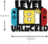 8 LEVEL UNLOCKED Birthday Cake Topper, 8th Happy Birthday Gamepad Cake Topper, Video Game Party Decorations