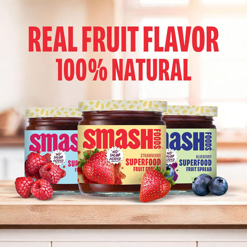 3-Pack Smash Foods Jam Variety Classics | No Sugar Added, Naturally Sweet Jelly | Keto Friendly, Low Calorie, Low Carb
