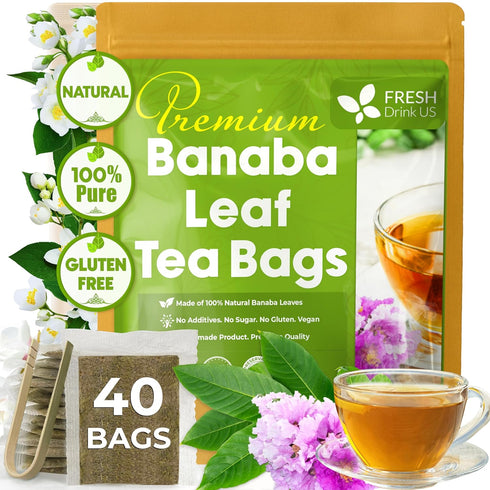FreshDrinkUS, Premium 40 Banaba Tea Bags, 100% Natural & Pure from Banaba