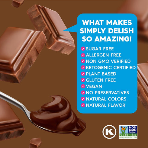 Simply Delish Natural Instant Chocolate Pudding, Sugar Free, Vegan, Keto Friendly, 1.7 OZ (Single Pack)