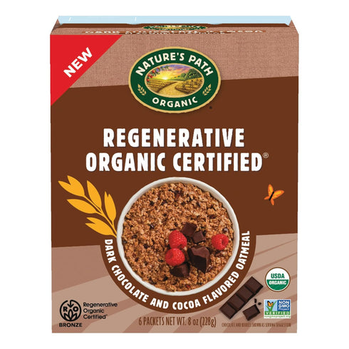 Nature's Path Organic Regenerative Organic Certified Dark Chocolate & Cocoa Instant Oatmeal,
